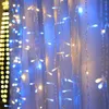 Cordes 2Mx2M 192LED Rideau Glaçon Guirlande Lumineuse USB Étanche Fête Toile De Fond De Mariage Fée De Noël Décor Éclairage De Vacances