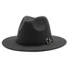 Boinas de moda homens homens largos abeto lã feltro jazz fedora chapéu panamá estilo cowboy festy party vestido formal chapéu de tamanho grande branco amarelo