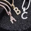 Pendant Necklaces Lucky Sonny 26 Letter Initial Necklace Custom Design Silver Gold Rose Color Hip Hop Kolye Alphabet Collier