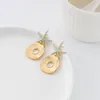 Stud Jaeeyin Arrival Bohemia Blue Enamel Ocean Starfish Conch Shell Earrings Gold Color Jewelry Gift For Girls Children 2211115513155