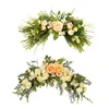 Decorative Flowers Floral Swag Door Wreath Silk Roses Wedding Arch Garland For Celebration Party Lintel Wall Garden