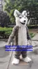 Grey Long Fur Furry Mascot Costume Husky Dog Wolf Fursuit Adult Cartoon Character Promotion Ambassador Fashion Promotion zx2797