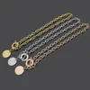 Carta rotonda Bracciale Collana Set di gioielli firmati Compleanno Regalo di Natale 925 Argento OT Fibbia Collane Bracciali Matrimonio