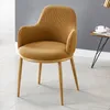 Housses de chaise en forme d'arc accoudoir demi-cercle salle à manger couverture ronde Texture douce printemps été usage domestique