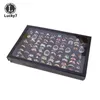 Jewelry Boxes Wholesale 12 -100Slot Velvet Sponge Ring Display Box Cardboard Storage Case Holder Showcase Cufflink Tray 221020