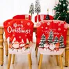 Chair Covers Dining Cap Table Ornaments Room Slipcover Christmas Red English Reusable Decorations For Home