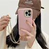 Necklace Crocodile Pattern Leather Phone Cases for iPhone 14 13 12 11 Pro Max Slim Crossbody Chain Alligator Grain Back Cover Shockproof