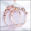 Pierścionki ślubne Umcho 925 Sterling Sier Pierścień Zestaw Kobiet Morganite zaręczynowy Wedding Pround Bridal Vintage Rings For Women Fine Dhkfd