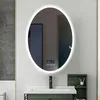 Bath Accessory Set Nordic Oval Bathroom Anti-Fog Led Light Mirror Smart Comb