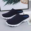 Pantoufles Mode Été Hommes Mesh Respirant Léger Slip On Plat Casual Moitié Extra Large Pour Avec Pieds