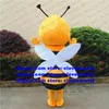 Bee Honeybee Mascot Costume Wasp Hornet Vespid Bumblebee Bombus Cartoon Character Stage Egenskaper Performn Acting ZX1884