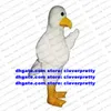 Vit lång päls maskot kostym snö gåsduva duva Seagull Sea Gull Sea Mew Bird vuxen Student Aktivitetsbild Public ZX2553