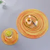 Table Mats 2pcs Colorful Ramie Woven Placemat Pad Heat Resistant Dining Mat Home Party Bowl Coffee Cup Kitchen Tableware