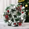 Fleurs décoratives porte d'hiver idées de décoration guirlande avant décorations florales avec mixte à la main floqué Noël géant s'allument