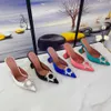 Fashion Women Sandals Shining Sunflower Crystal Dress Shoes Cowhide Sole High heel Luxury and Beauty Party Sexy Walking Shoes