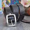 Belts Stainless Steel Belt Buckle Mens Luxury Thick Desiger Genuine Leather Ceinture Men Waist SBT0013