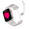 Cinturini per bracciale intelligenti Cinturino per cinturino con frange in acciaio inossidabile metallizzato Cinturino con chiusura a chiave Chiusura iWatch serie 8 7 6 SE 5 4 Per cinturino Apple Watch 44 45mm