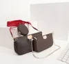 여자 가방 핸드백 여자 원래 상자 날짜 코드 지갑 클러치 어깨 어깨 메신저 크로스 바디 시리얼 번호 3 개.