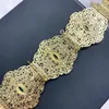 Belts Elegant Moroccan Caftan Belt For Women Wedding Dress Jewelry Hollow Metal Buckle Link Chain Full Color Crystal Bride Gift