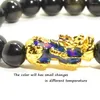 Strand Feng Shui Gold Obsidian Stone Beads Bracelet Men Women Unisex Wristband Pixiu Wealth And Good Luck Black Bracelets Jewelry