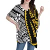 Women's Blouses HYCOOL Selling Sexy V Neck Bat Sleeve One Piece Loose Fit Tees For Maternity Polynesian Tribal Print Women Blouse And Top