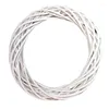Decorative Flowers White Garland Wicker Round Design Christmas Tree Rattan Wreath Ornament Vine Ring Decoration Home Party Hanging271t