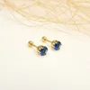 STUD 12 PAIRES 18K Gold plaqué en acier inoxydable Boucles d'oreilles à vis plate Vis arrière Zircone Brithstone Boucles d'oreilles de goujon 2211111687287