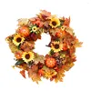 Fleurs décoratives Halloween Thanksgiving Automne Récolte Porte Suspendue Couronne Décoration Guirlande Fleur Accessoires De Fête Pour La Maison Cour Type A