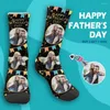 Chaussettes pour hommes M Yescustom personnalisé père papa cadeau-personnalisé sublimé équipage Po impression unisexe jambières bonneterie chien chiot amoureux des animaux de compagnie