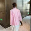 Ternos femininos outono 2023 Mulheres da primavera Terno rosa Top moda moderna solta jaqueta de textura suave e sedosa