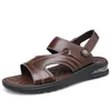 Herren 8090 Sandalen Leder Sandale Männer Sommer-Slipper männliche Plattform Casual Beach Schuhe Nonflip Outdoor 260