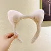 Corée chat oreille avec balle bandeau nouvel hiver femmes visage lavage tête cerceau dessin animé fausse fourrure bandeau filles chapeaux cadeaux bébé enfants maternité cheveux accessoires