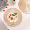 Table Mats 1pcs Hollow Round Placemat Tea Cup PVC Heat Insulation Pad Western El Restaurant Dining Kitchen Home Decor