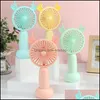 Party Favor Party Gunst Outdoors Portable Hold Mini Electric Fan USB met lichte cartoon pocket fans kantoor zomercadeau 7 7lj t2 drop dhtrp