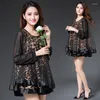 Women's Blouses 2022 Women's Sexy Top Girls Autumn Spring Fashion Leopard Print Chiffon Shirts Sleeve Black Plus Size M-4 XL #H667