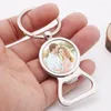 Party Supplies Personaliseerde bruiloft Gunst Custom Po Love Heart Keychain Bottle Opener gegraveerde naam Key Holder cadeau voor gast 100pcs