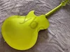 Lvybest kann angepasst werden E-Gitarre Hollow Body Jazz Metallic Gelb Grün Farbe Long Tail P90 Dog Ear Pickup Cream Pickgua