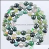 Stone Natural Algae Tribe Agate Faceted Stone Spacer Loose Beads 4 6 8 10 12Mm Jewelry Making For Bracelets 15 5Inches By921 Drop Del Dhblf