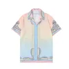Casablanc-s 22ss デザイナー シャツ マサオ サン プリント メンズ カジュアル シャツ レディース ルーズ シルク シャツ 半袖 高級 Tシャツ 高品質 Tシャツ サイズ M-XXXL #825