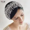 Lussuoso copricapo da sposa con strass Accessori per capelli Corona d'argento dorata e diademi Fascia da sposa Foglia in lega Copricapo da donna Copricapo da sposa in cristallo CL1442