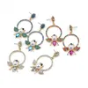 Boucles d'oreilles BK rondes colorées en acrylique, perles Style abeille, pendantes de luxe pour femmes, bijoux de mariage à la mode