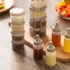 4pcs/set Transparent Seasoning Boxes Squeeze Tomato Ketchup Bottle Salad Dressing Container Tools Plastic Spices Jar Portable Barbecue Picnic Accessories