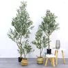 Decorative Flowers 60cm Simulation Olive Tree Artificial Plastic Plant Fake Potted Big Bonsai Home Garden Decoration El Office Greening