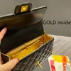 أكياس الكتف CC Luxurys مصممي القناة CF Mini Bag Gold Handle 9A جودة Top Lambbskin Leather Women Crossbody Ladies Totes Handbags Black White