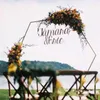 Party Decoration Wedding Arch Iron Circle Frame Stage Background Wrought Decorative Flower Stand Hexagon Shelf Decor