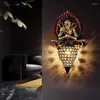 Wandlampen Hars Zon Wukong Kristal Woonkamer Slaapkamer Blaker Zen Chinese Studie Nachtkastje Led Verlichtingsarmaturen Home Decor