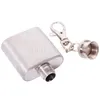 Hip Flasks 100Pcs/Lot 1OZ Outdoor Stainless Steel Mini Flagon With Keychain Portable Flask