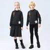 Roupas conjuntos de crianças meninos meninas chenille patch outono inverno 2pc Conjunto de roupas familiares de poliéster de primeira linha