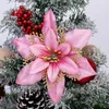 Christmas Decorations 1pcs Glitter Artifical Flower Tree Decoration For Home Fake Xmas Ornament Year Decor 2022 Navidad