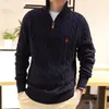 Mens Sweater Designer Polo Half Zipper Hoodie Long Sleeve Knitted Horse Twist High Collar Men Woman Hip Hop Fashion Top jacketstop